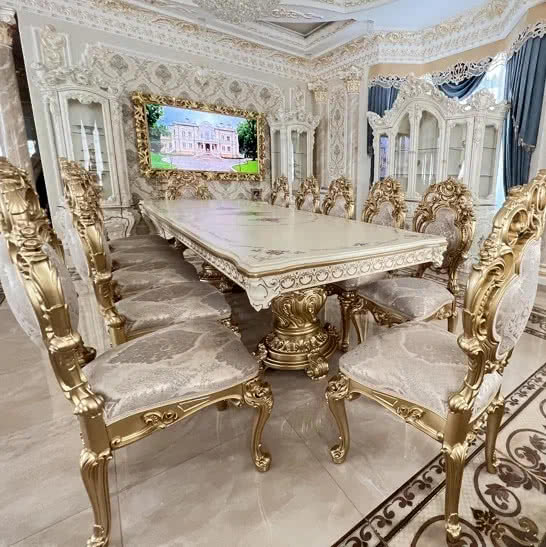 ГБ-09 Стол обеденный БАРОККО ЛЮКС Золото