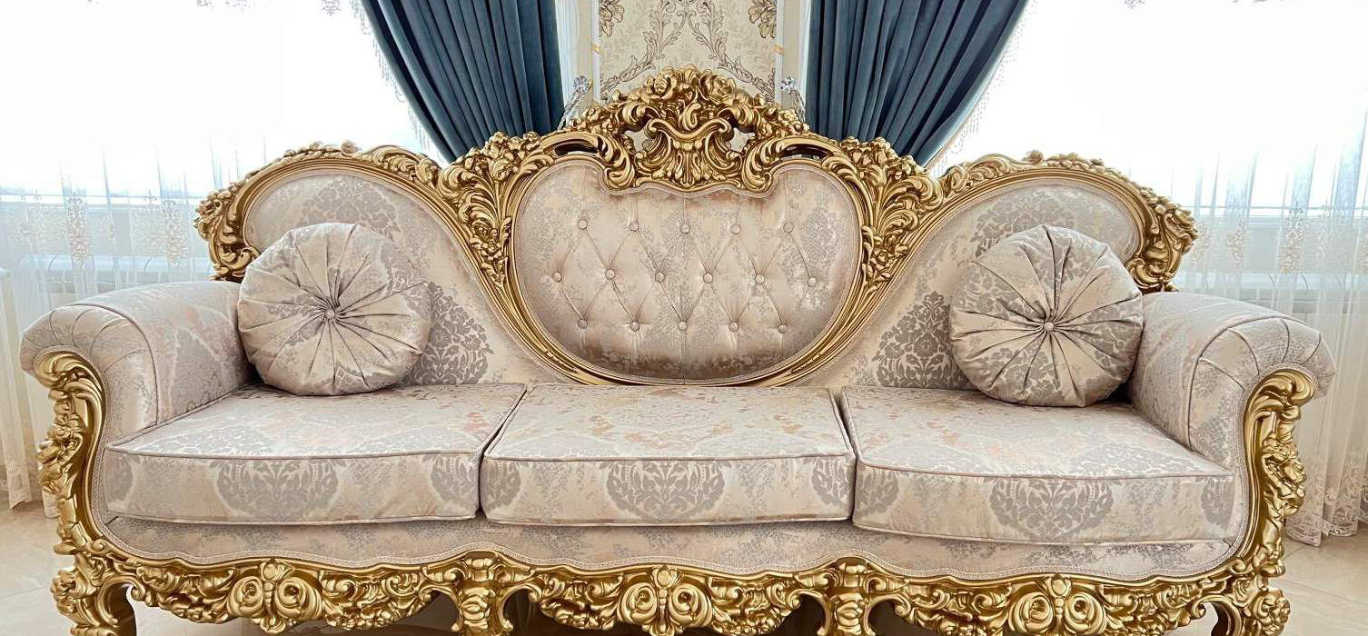 ГБ-11 Диван 3-х местный БАРОККО ЛЮКС Золото