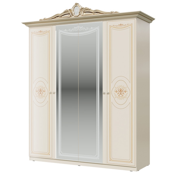 СГ-02 Грация шкаф 4 дв Слоновая кость