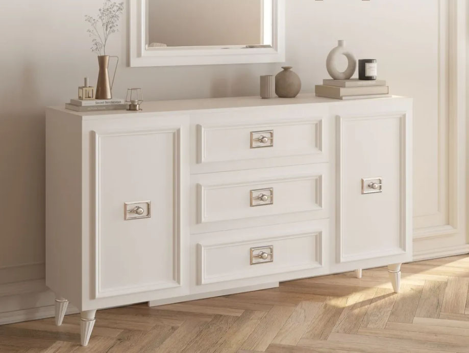 Виктория ГВК-05 Комод Белый серебро