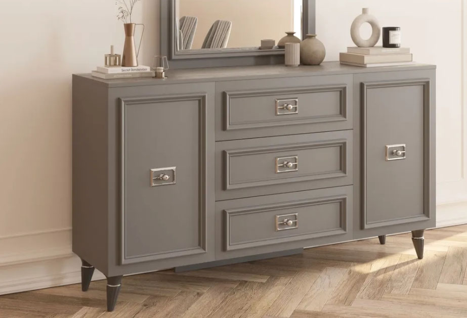 Виктория ГВК-05 Комод Графит серебро