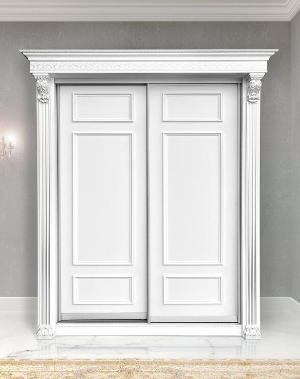 Шкаф-купе Классик 2-х дверный без зеркала 1430мм Белый