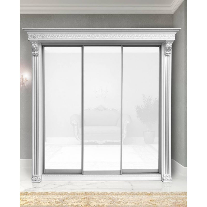 Шкаф-купе Классик 3-х дверный Лакобель глухой 2380 мм Белый