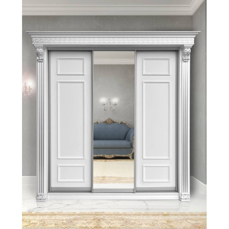 Шкаф-купе Классик 3-х дверный 3 рамки 1 зеркало 2380 мм Белый