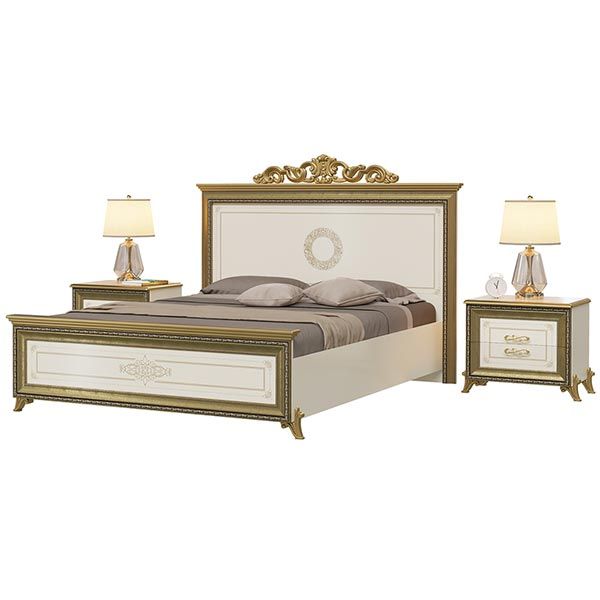 СВ-03Ш Версаль кровать шелкография 160х200 Слоновая кость