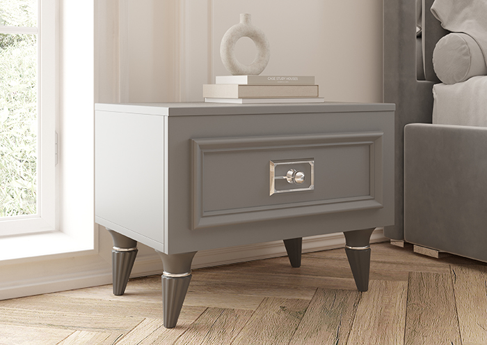 Виктория СВК-12 Тумба прикроватная Графит с серебром