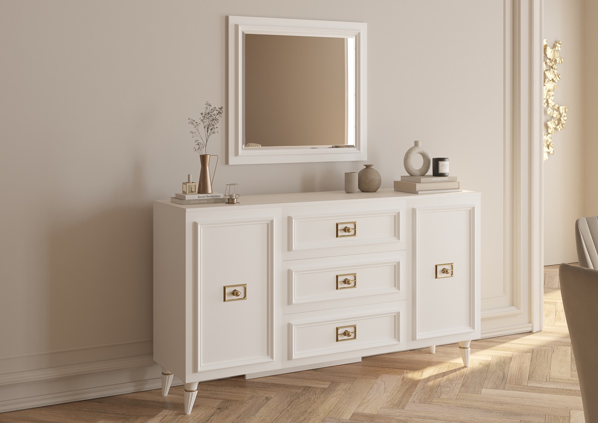 Виктория ГВК-05 Комод Белый золото