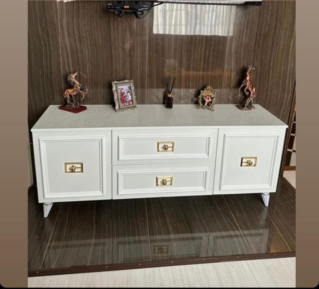 Виктория ГВК-03 Тумба ТВ Белый золото