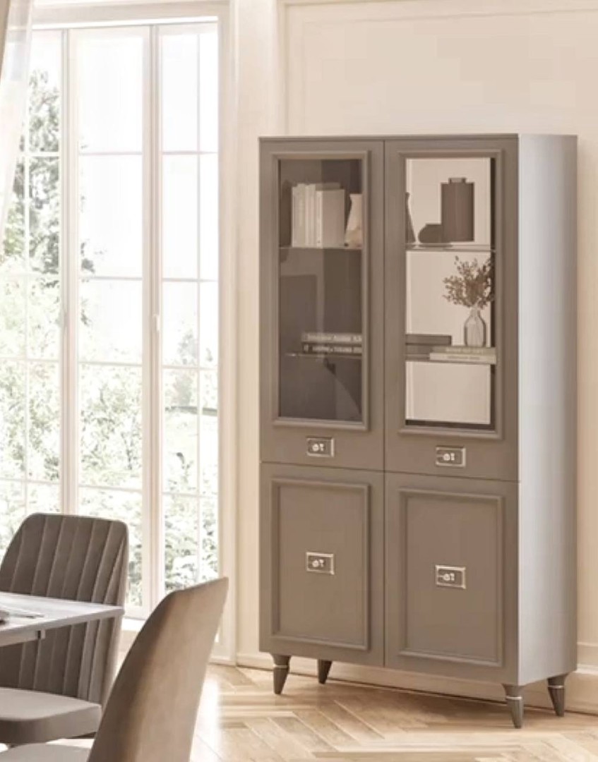 Виктория ГВК-04 Шкаф 2-дверный Графит с серебром