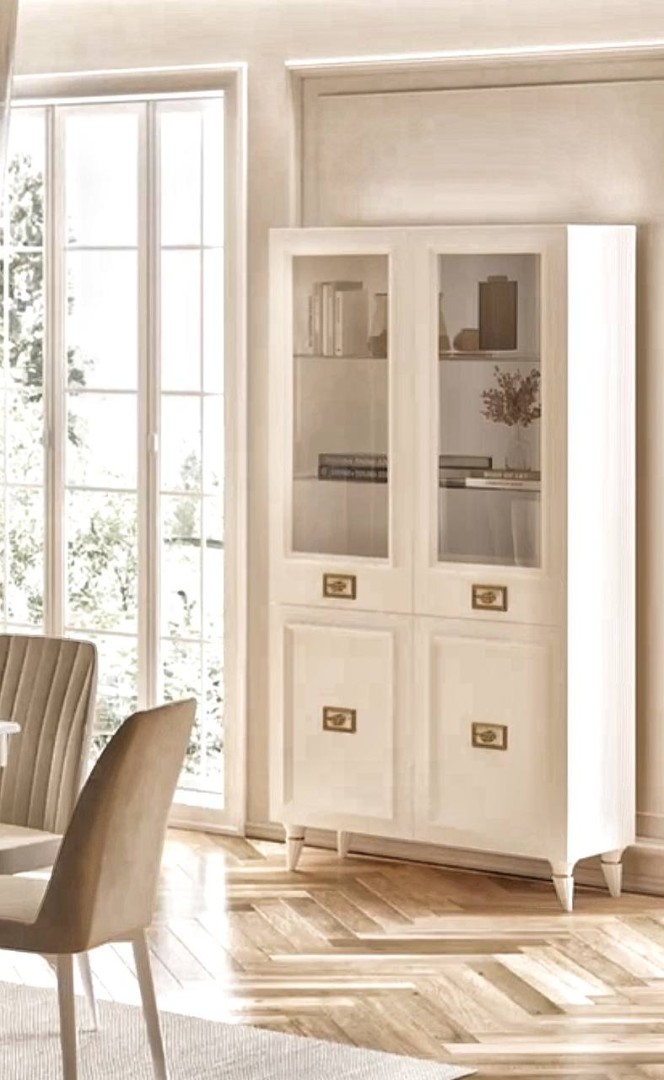 Виктория ГВК-04 Шкаф 2-дверный Белый серебро