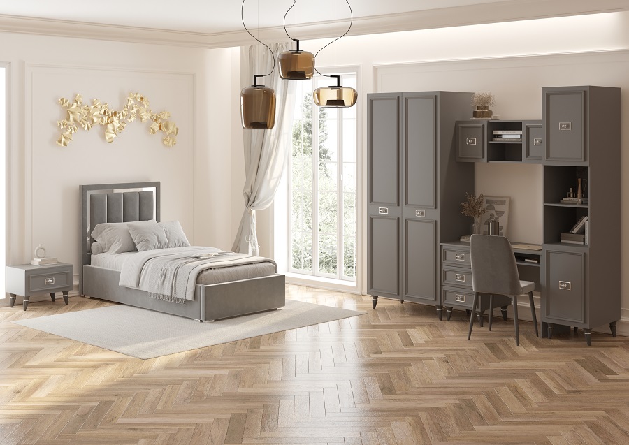 Молодежная Виктория Серый графит с серебром