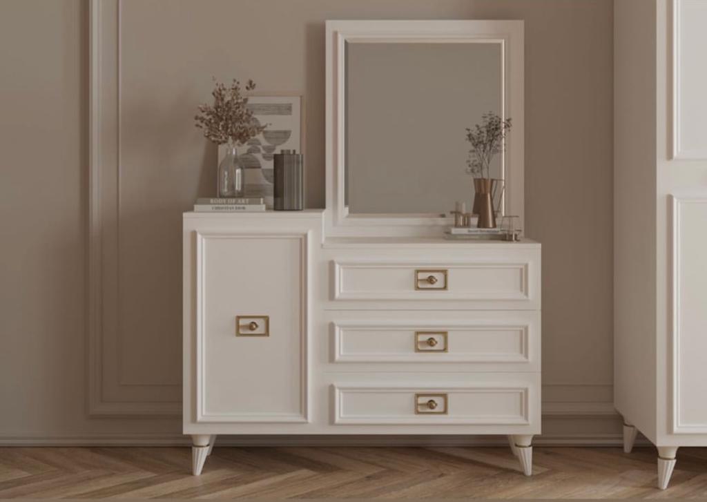 Виктория СВК-13 Стол туалетный (комод) Белый с серебром