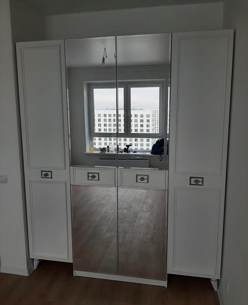 Виктория СВК-03 Шкаф 4-дверный Белый с серебром