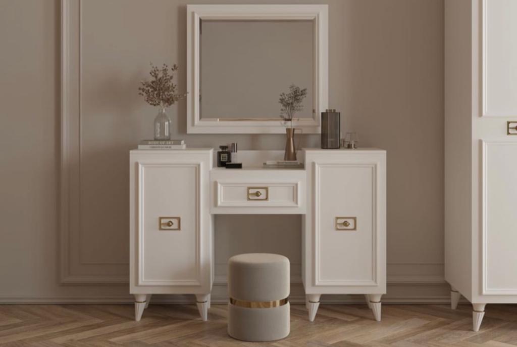 Виктория СВК-14 Стол туалетный Белый с золотом