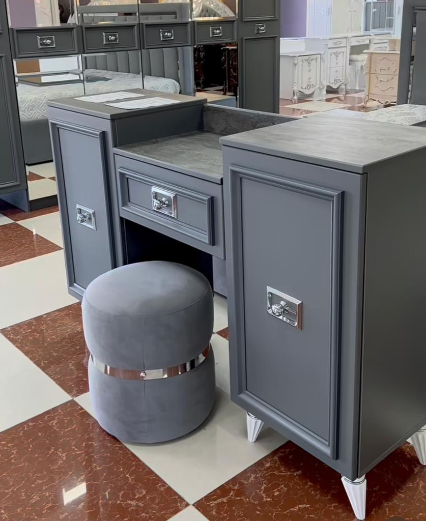 Виктория СВК-14 Стол туалетный Графит с серебром