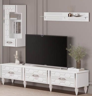 Тумба ТВ (бел.-зол.), гостиная "Мария"