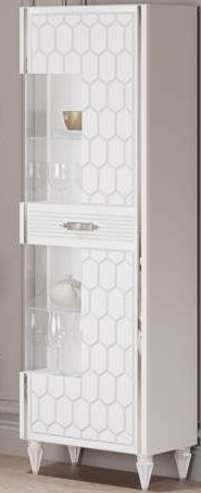 Шкаф 1-дверный (бел.-сереб.), гостиная "Мария"