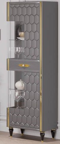 Шкаф 1-дверный (сер.-зол.), гостиная "Мария"