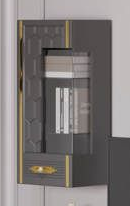 Шкаф навесной (сер.-зол.), гостиная "Мария"