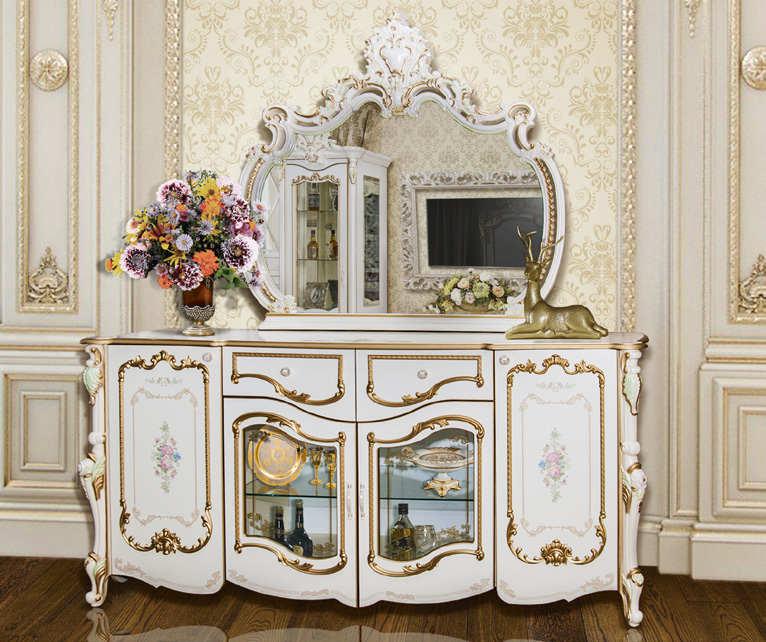 Комод 4-х дверный, слоновая кость, гостиная "Шейх"