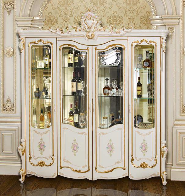 Шкаф 4-х дверный, слоновая кость, гостиная "Шейх"