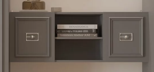 Шкаф навесной (сер.-зол.) молодежная комната «Виктория»