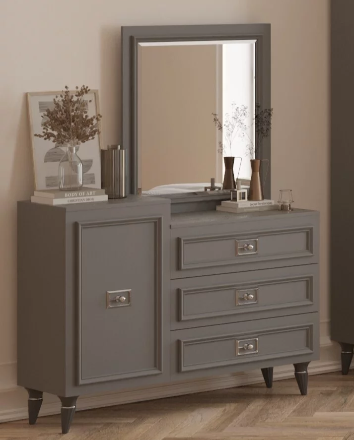 Стол туалетный (комод) (сер.-сереб.) спальня "Виктория"