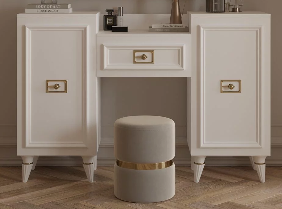 Стол туалетный (бел.-зол.) спальня "Виктория"