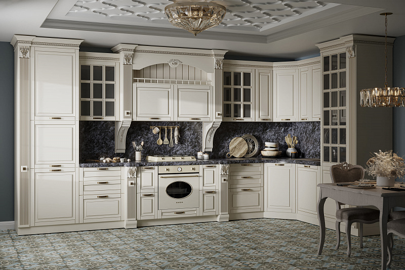 Купить Набор кухонный "Камелия" угловая 4,35*2,25 (Кухня 3,6*1,5+ПС600+150пр+ПД600+150лев) мебельной фабрики АРИДА за 409 289р.